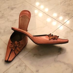 Paolo Dusty Rose Snake Skin Mules | Size 8 Wms